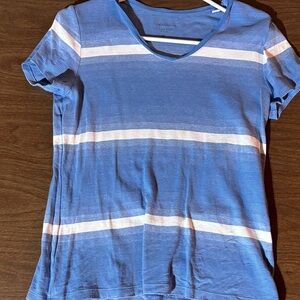Croft & Barrow Blue and White Striped Tee